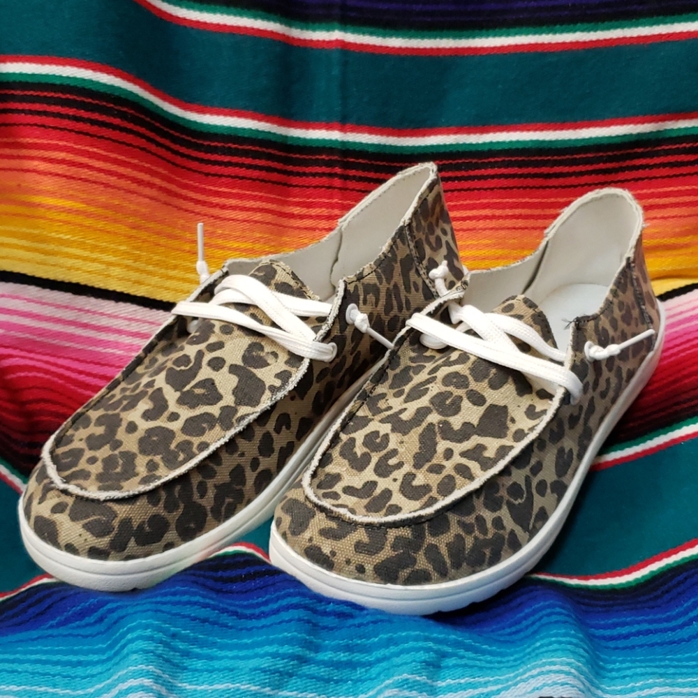 Leopard Slip On Loafers